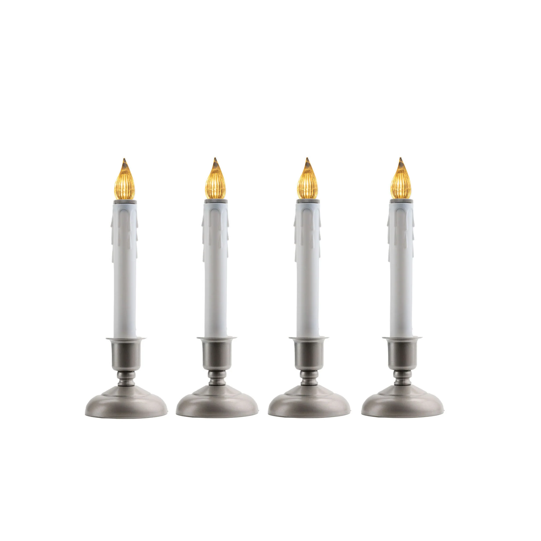 Cape Cod Pewter LED Bulb Candle W/ Timer, 9" (Set of 4)