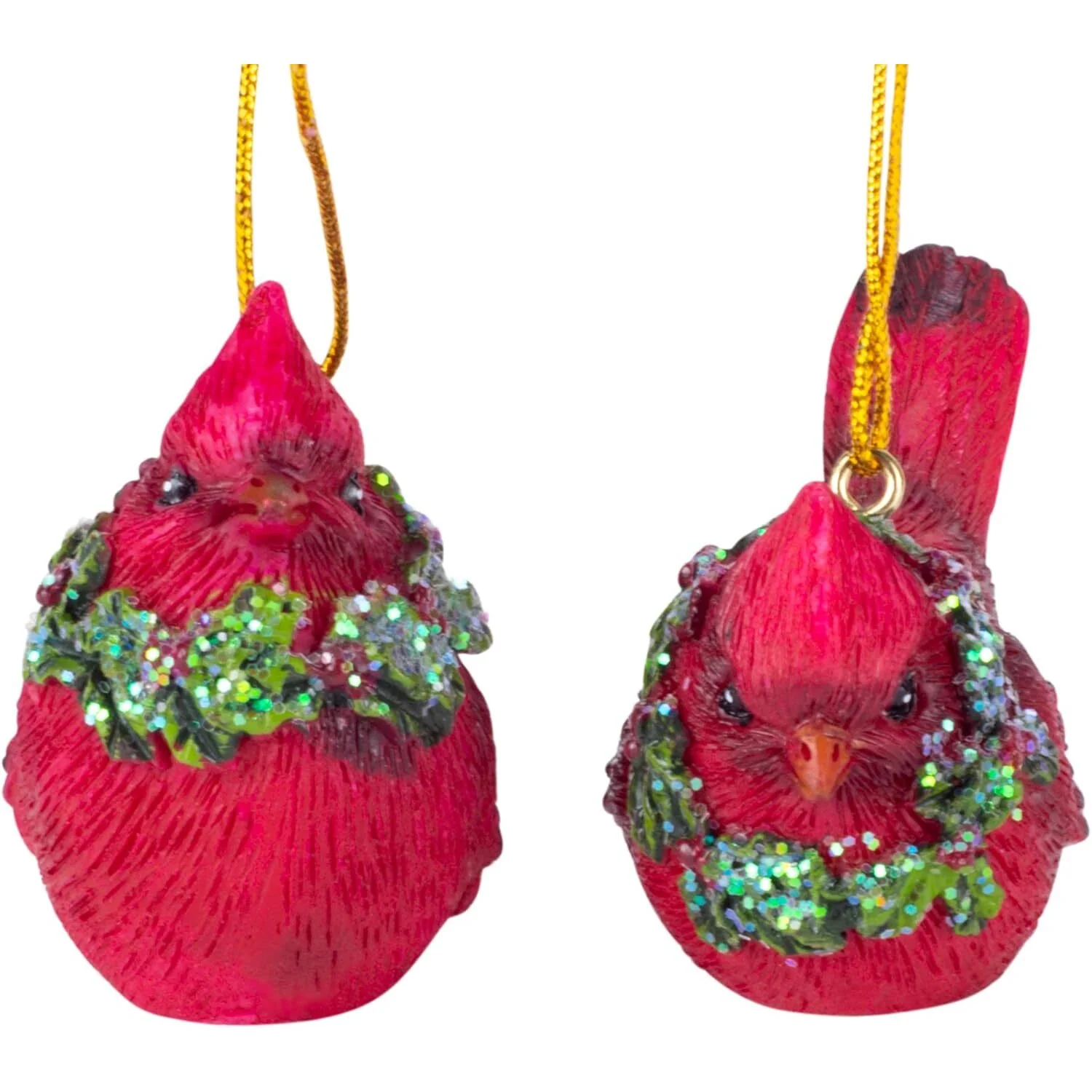 Cardinal W/ Wreath Ornament, 2.5" (2 styles - sold individually) - Image 2