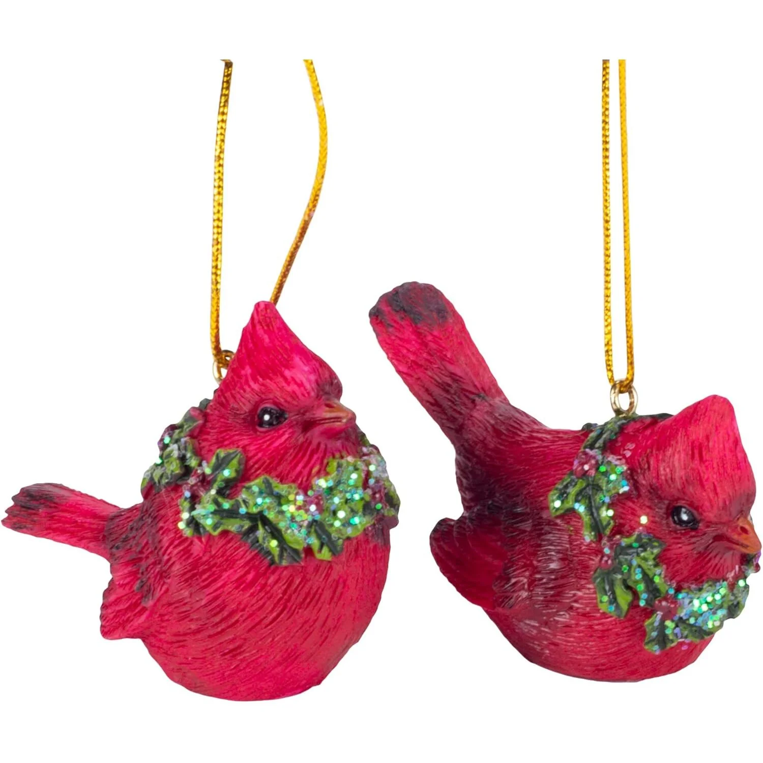 Cardinal W/ Wreath Ornament, 2.5" (2 styles - sold individually) - Image 3