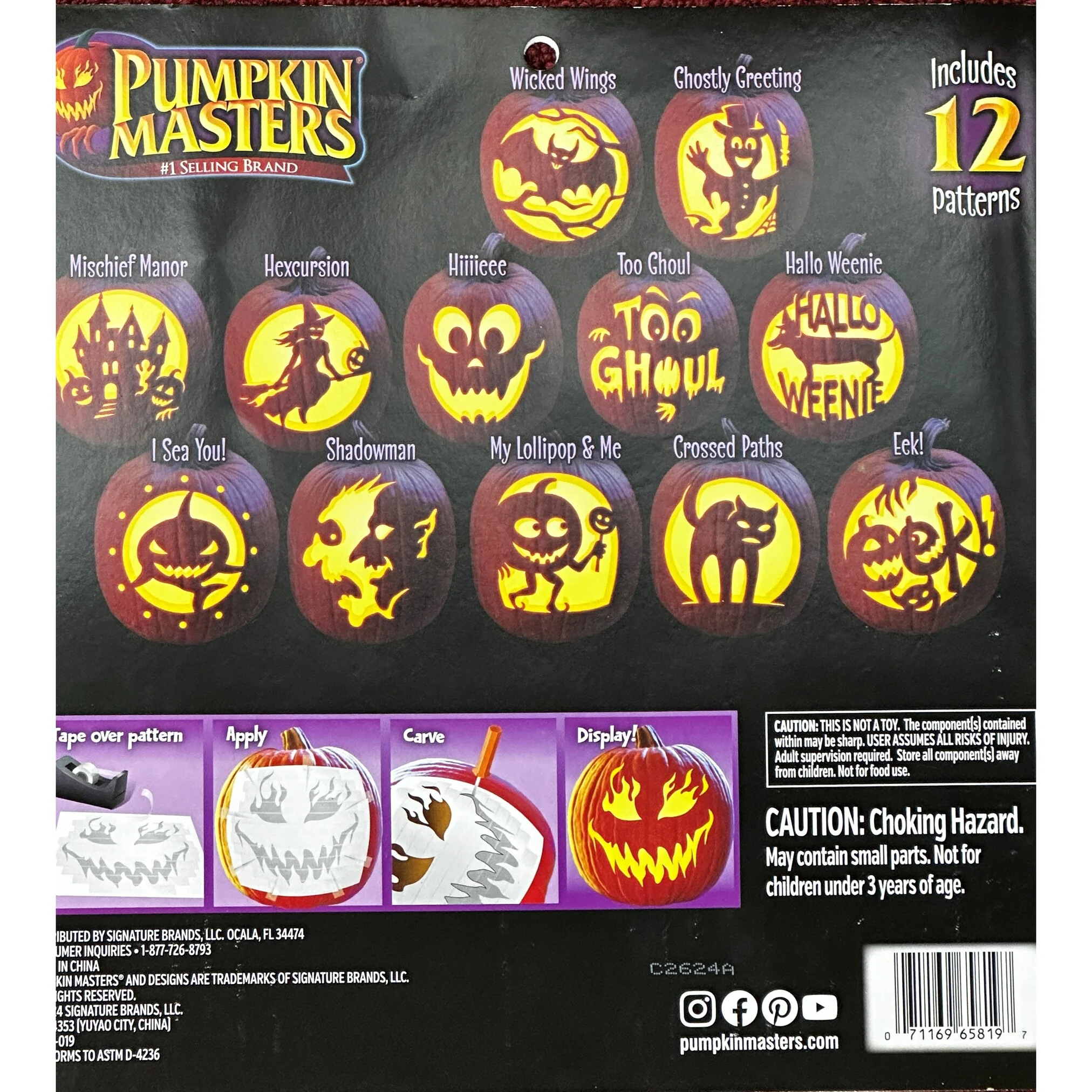Pumpkin Masters Carving Party Kit / 12 Patterns & Tools - Image 2