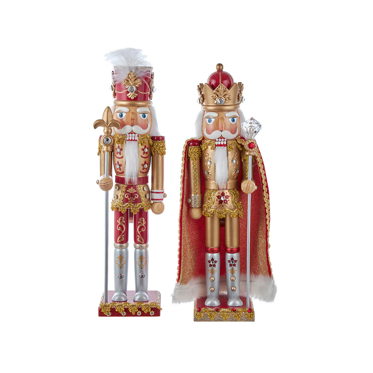 Champagne Gold & Garnet Red Nutcracker, 15" (2 styles - sold individually)