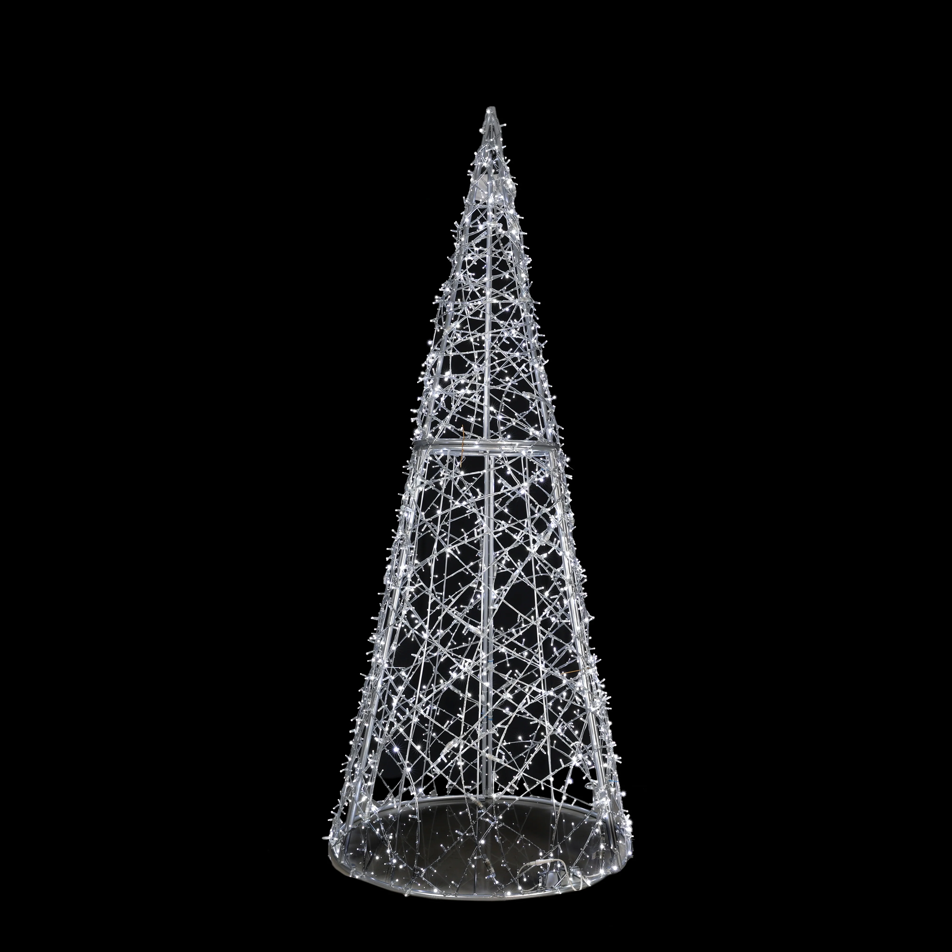 Giant Christmas Cone Struct Tree, LED Lit (Gunmetal/Cold White), 15ft