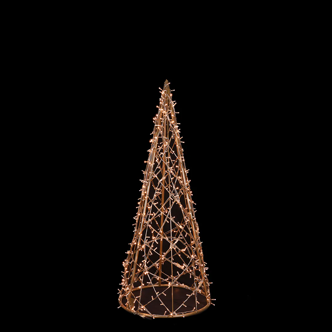 Life-size Christmas Cone Struct Tree, LED Lit (Warm White), 7ft