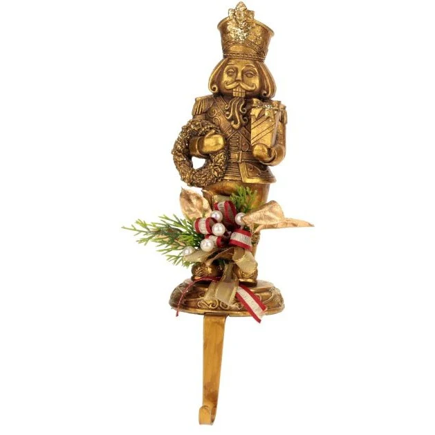 Christmas trimmed Nutcracker Stocking Holder, 12" (3 styles - sold individually) - Image 3