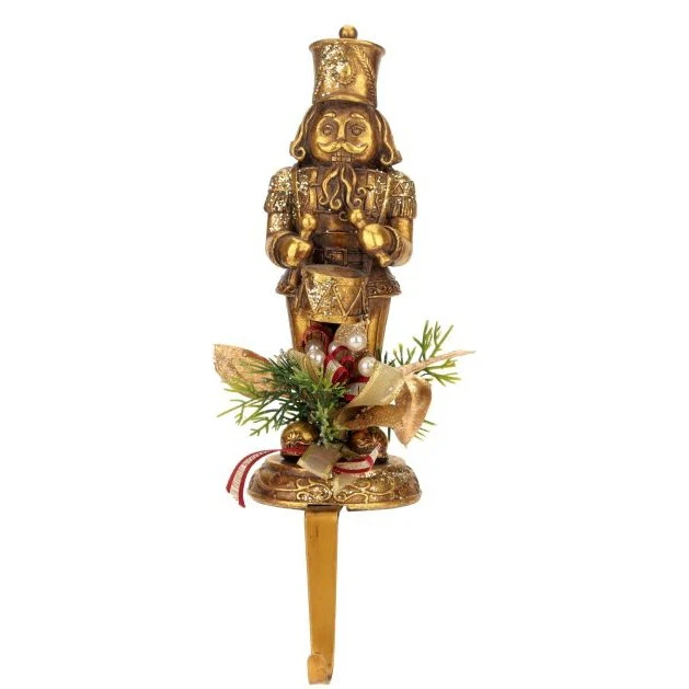Christmas trimmed Nutcracker Stocking Holder, 12" (3 styles - sold individually) - Image 4