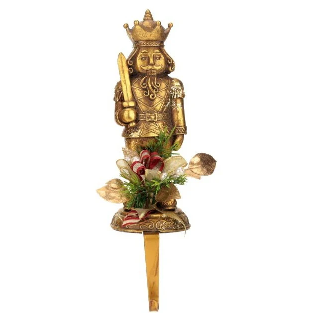 Christmas trimmed Nutcracker Stocking Holder, 12" (3 styles - sold individually) - Image 5