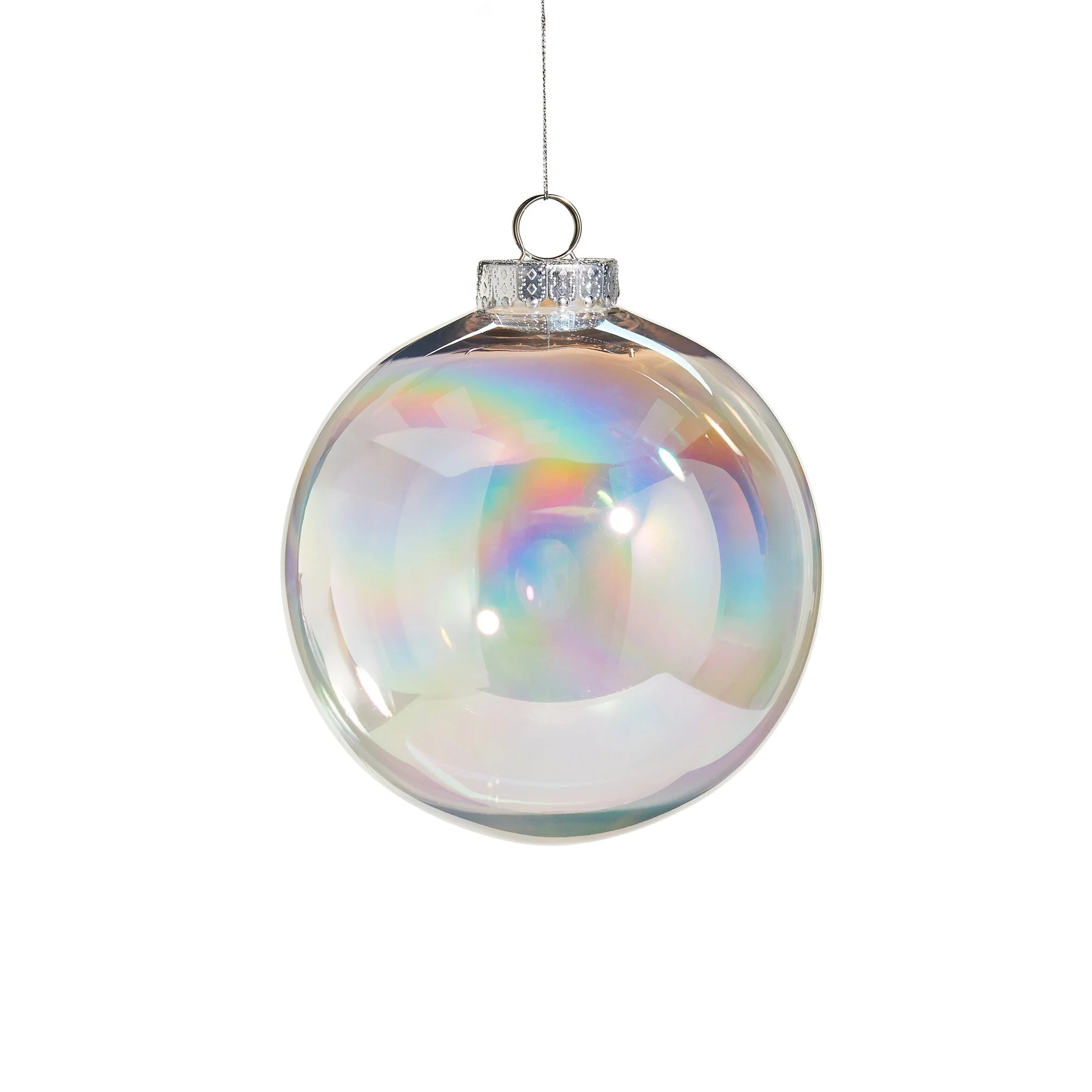 Clear Seamless Iridescent Ball Ornament, 6"