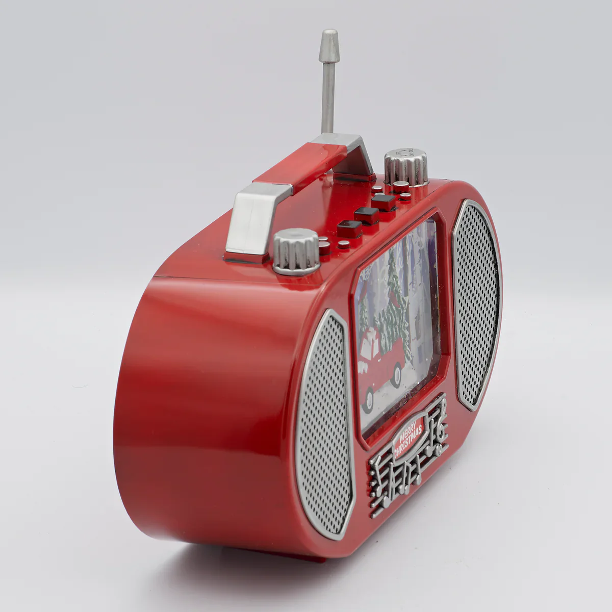 Confetti Lites Lighted Swirl Retro Radio W/ Red Truck & Cardinals Scene, 6" - Image 2