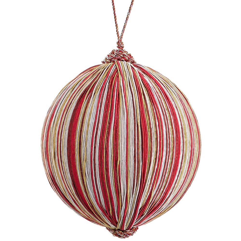 Cord Ball Ornament, 6" (Red Mixed)