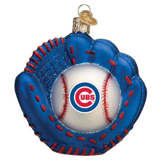 Cubs Baseball Mitt Ornament, 3.75" - Image 2