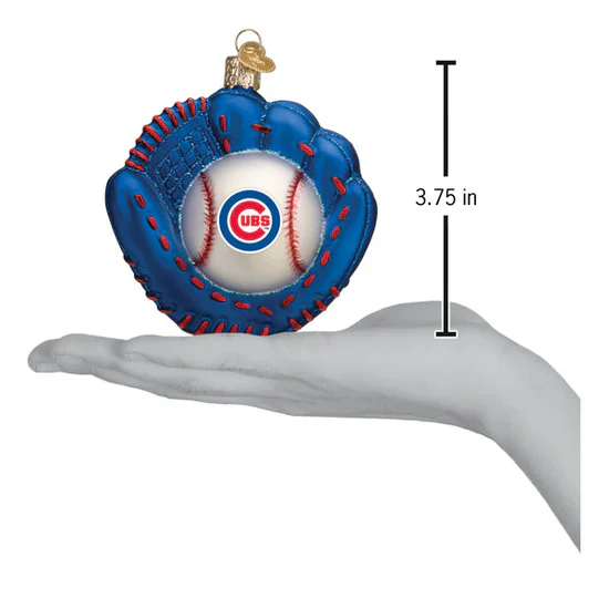 Cubs Baseball Mitt Ornament, 3.75" - Image 4