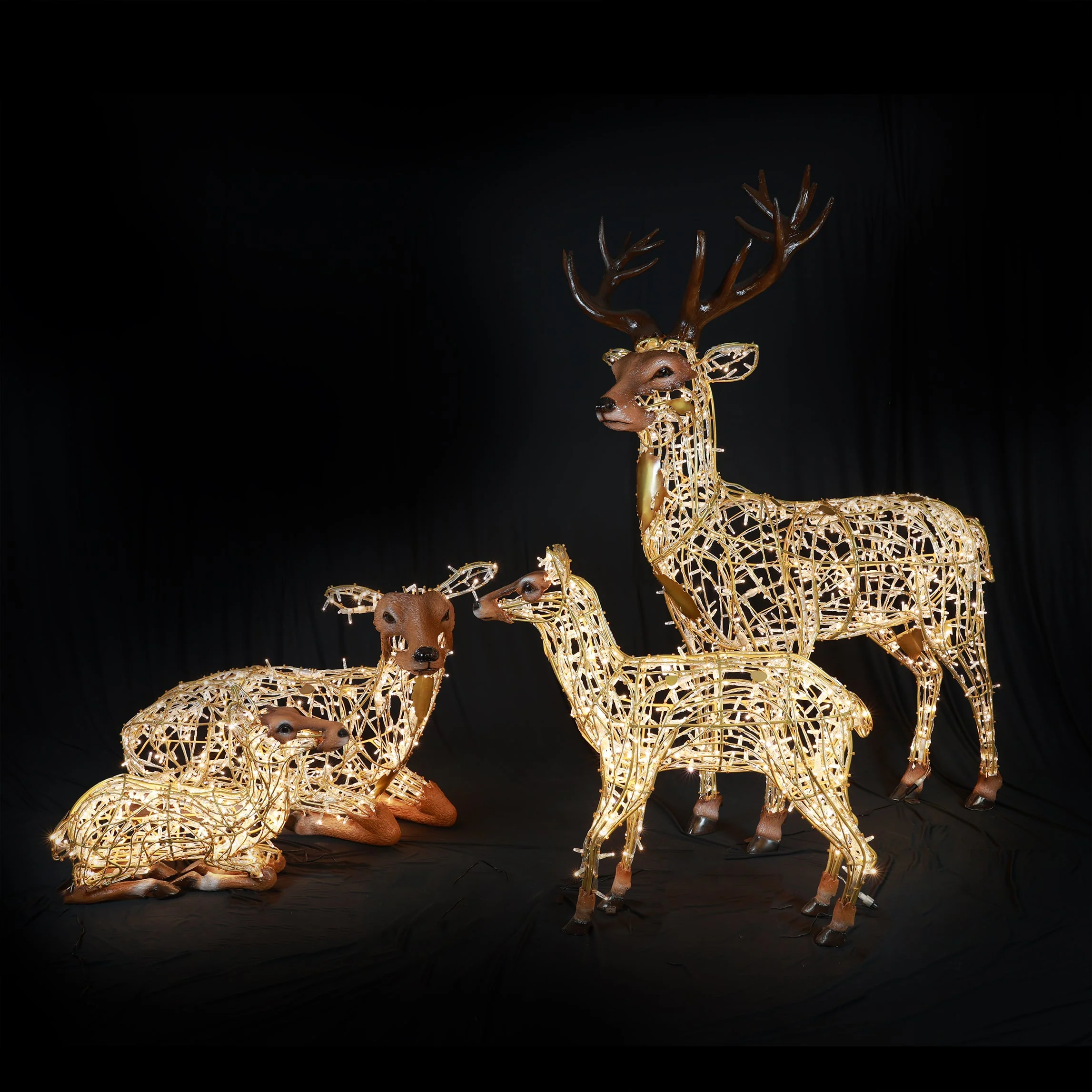 Large Deer Fawn Standing Figure, LED Lit w/Fiberglass, 43" - Image 2