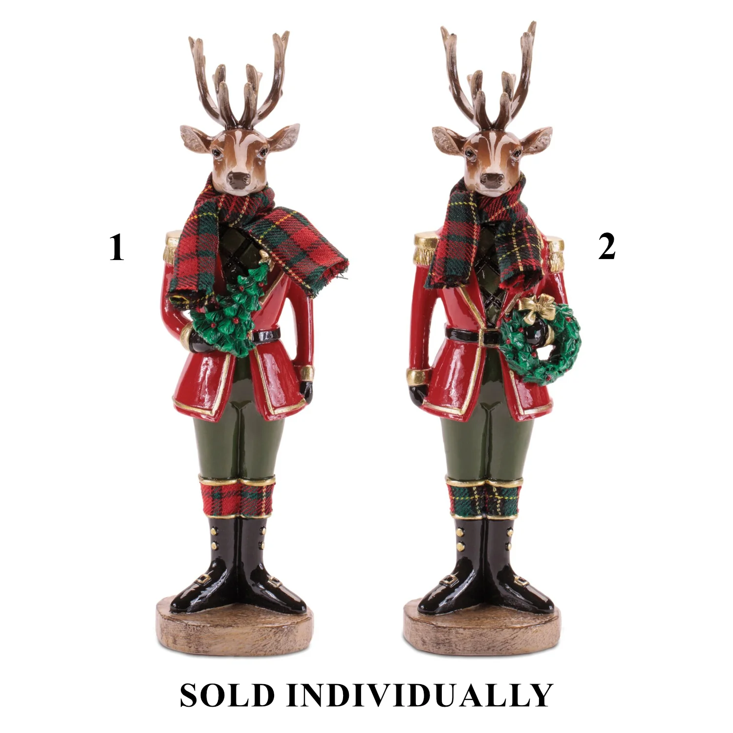 Resin/Fabric Deer Soldier Figurine, 10.75" (2 styles - sold individually)