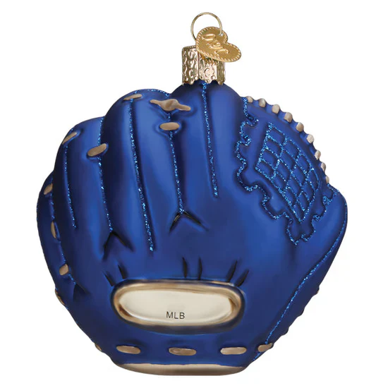 Dodgers Baseball Mitt Ornament, 3.75" - Image 3