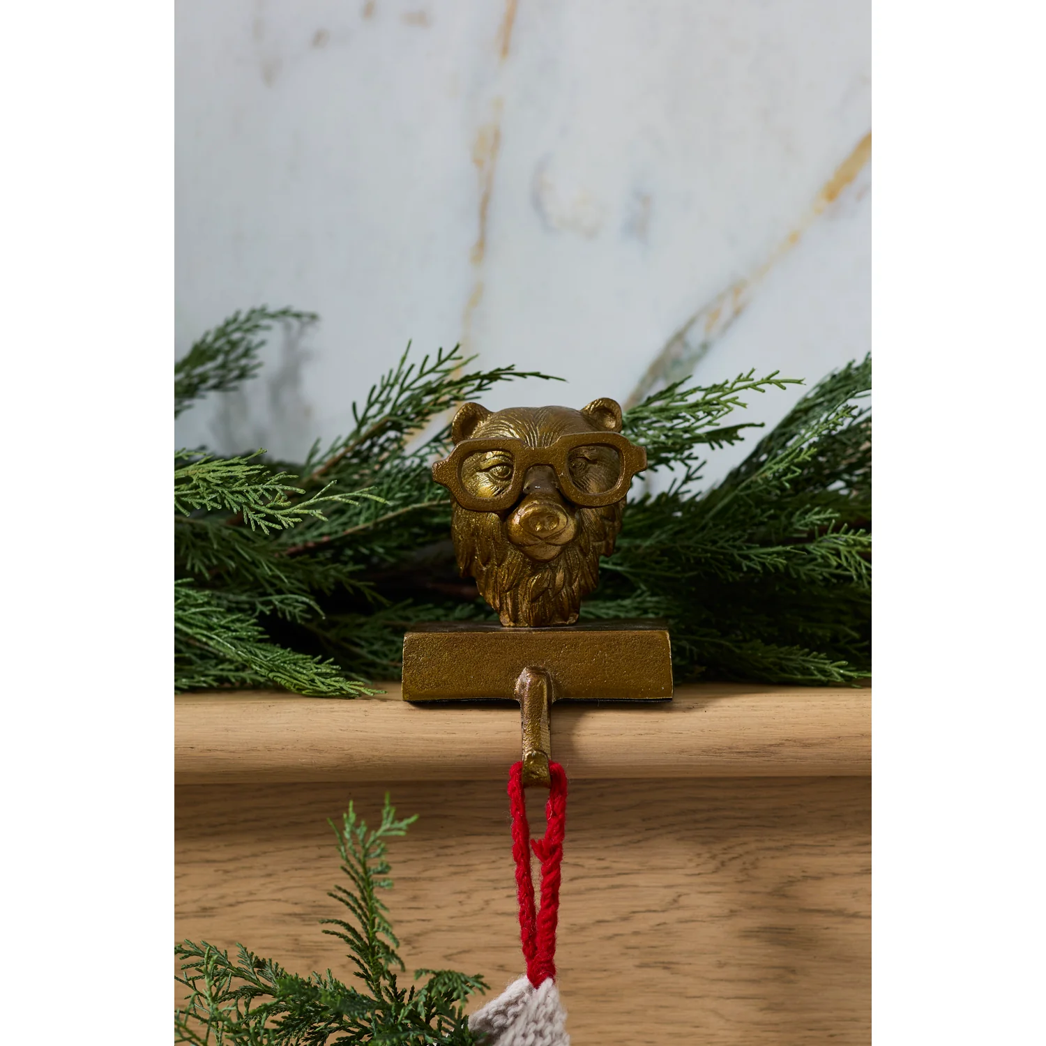 E + E Beatrice the Bear Stocking Holder, 4.75"x 2.75"x 6.5" (Antique Gold) - Image 3