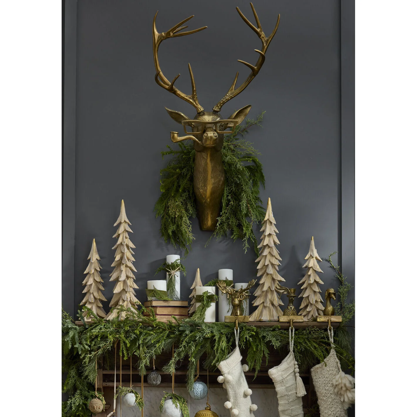 E + E Frankie the Buck Wall Mount, 13"x 8"x 47" (Antique Gold) - Image 2
