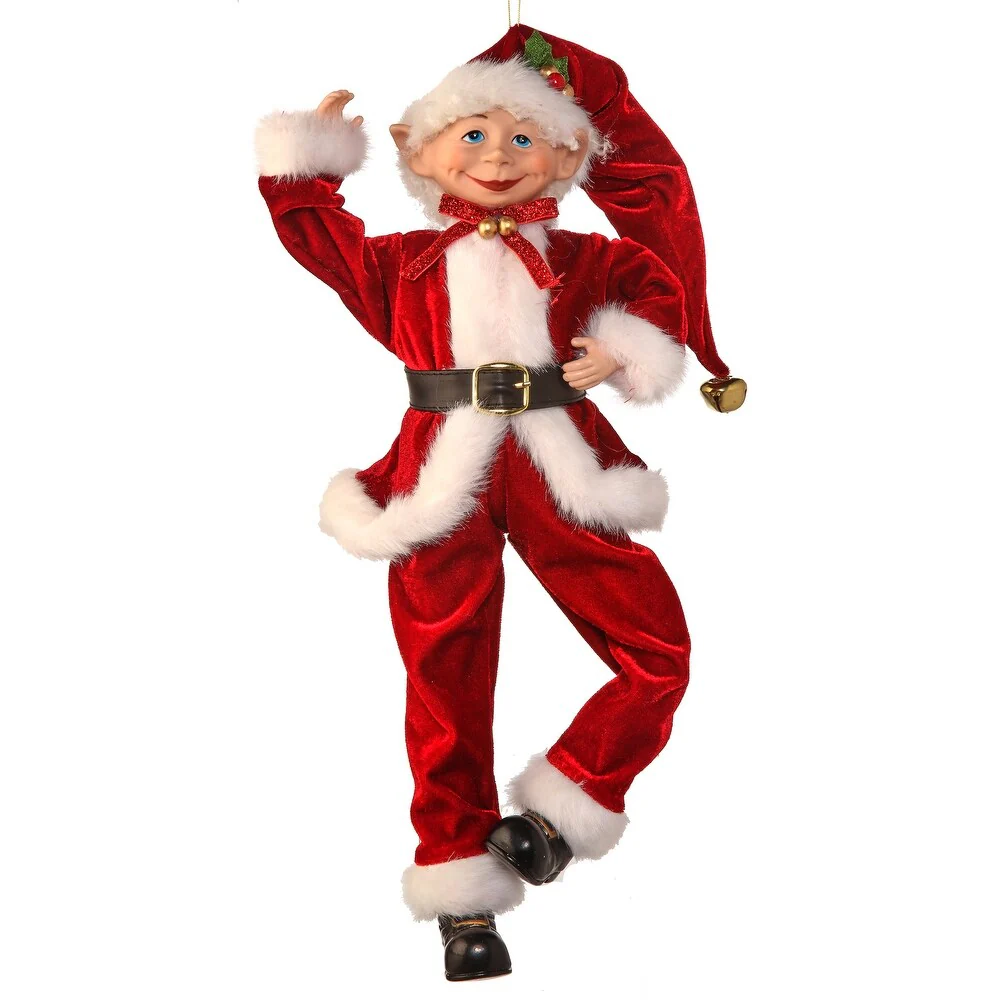 Fabric Traditional Bendable Elf Ornament, 17"