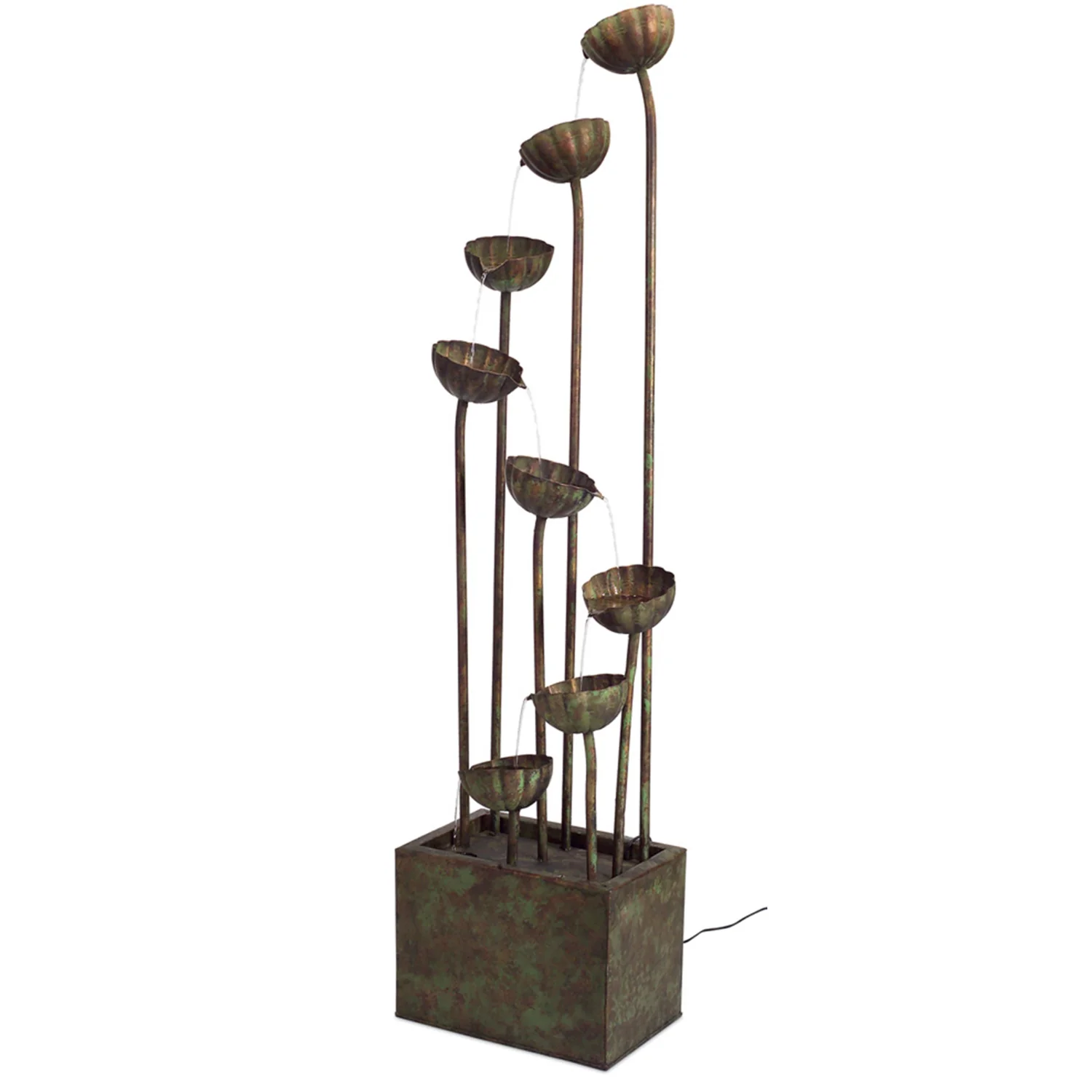 Metal Flower Fountain w/UL Pump, 64"