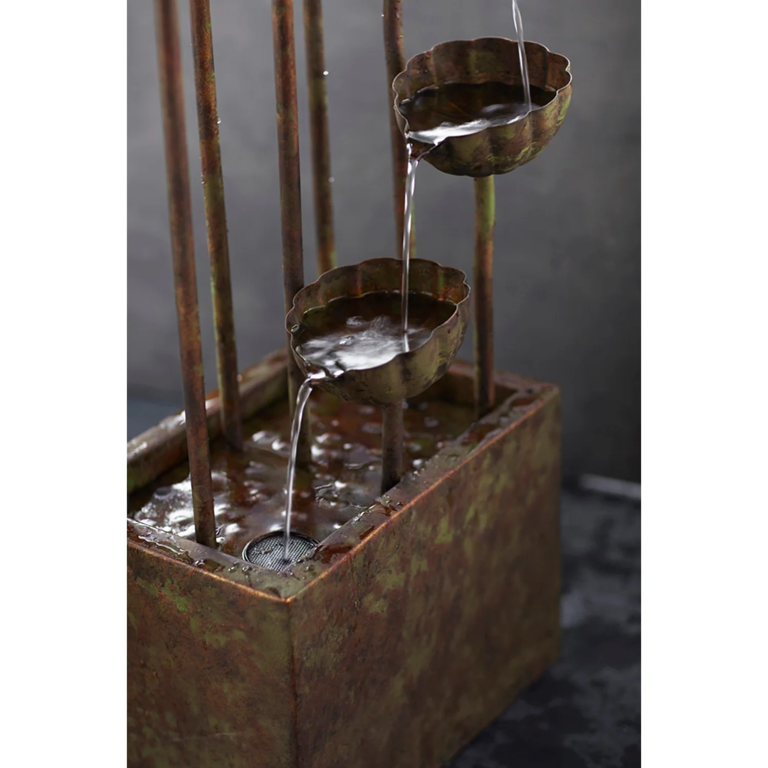Metal Flower Fountain w/UL Pump, 64" - Image 2