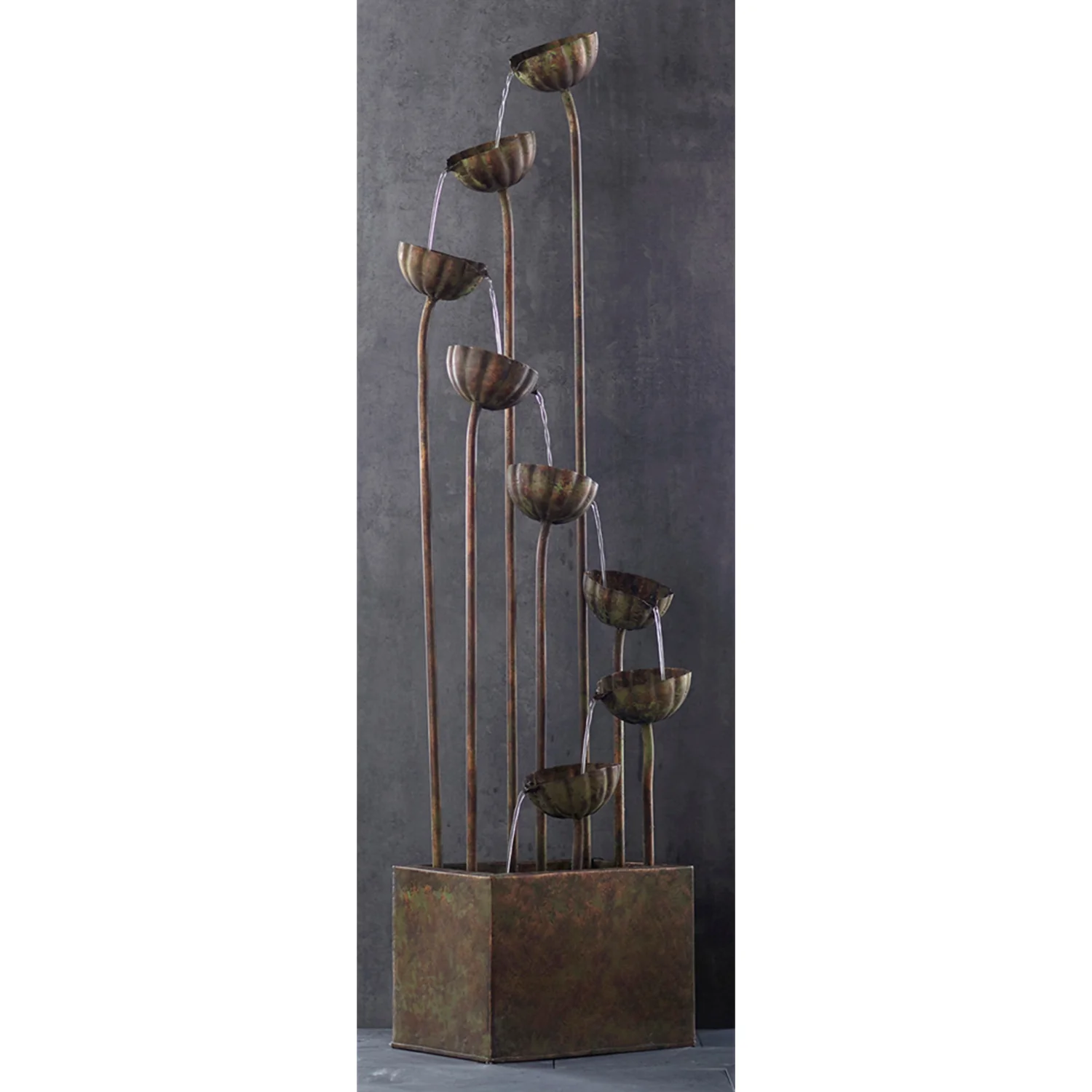 Metal Flower Fountain w/UL Pump, 64" - Image 3