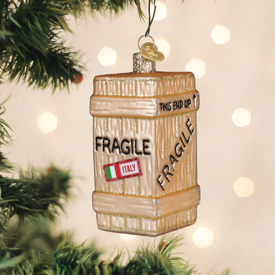 Fragile Crate Ornament, 4"