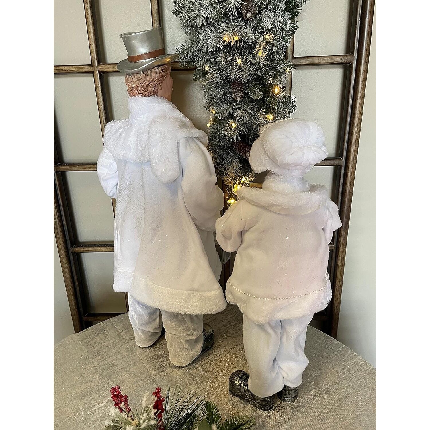 Frosted White Carollers, 26-35" (Set of 4) - Image 6