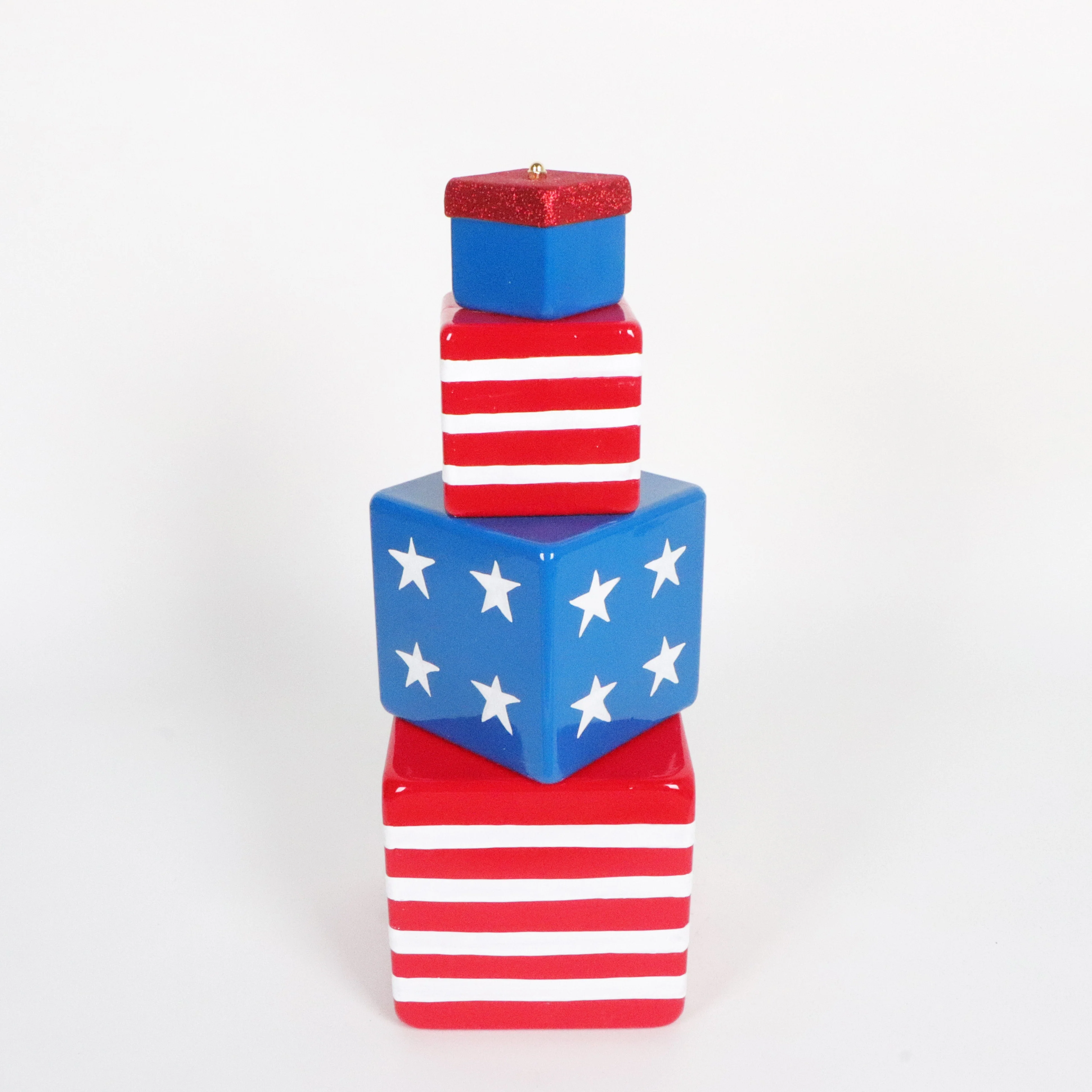4th of July Stacked Giftbox Tower, 28"