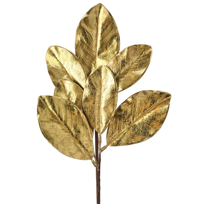 Gilded Magnolia Leaf Spray, 24" (Gold)