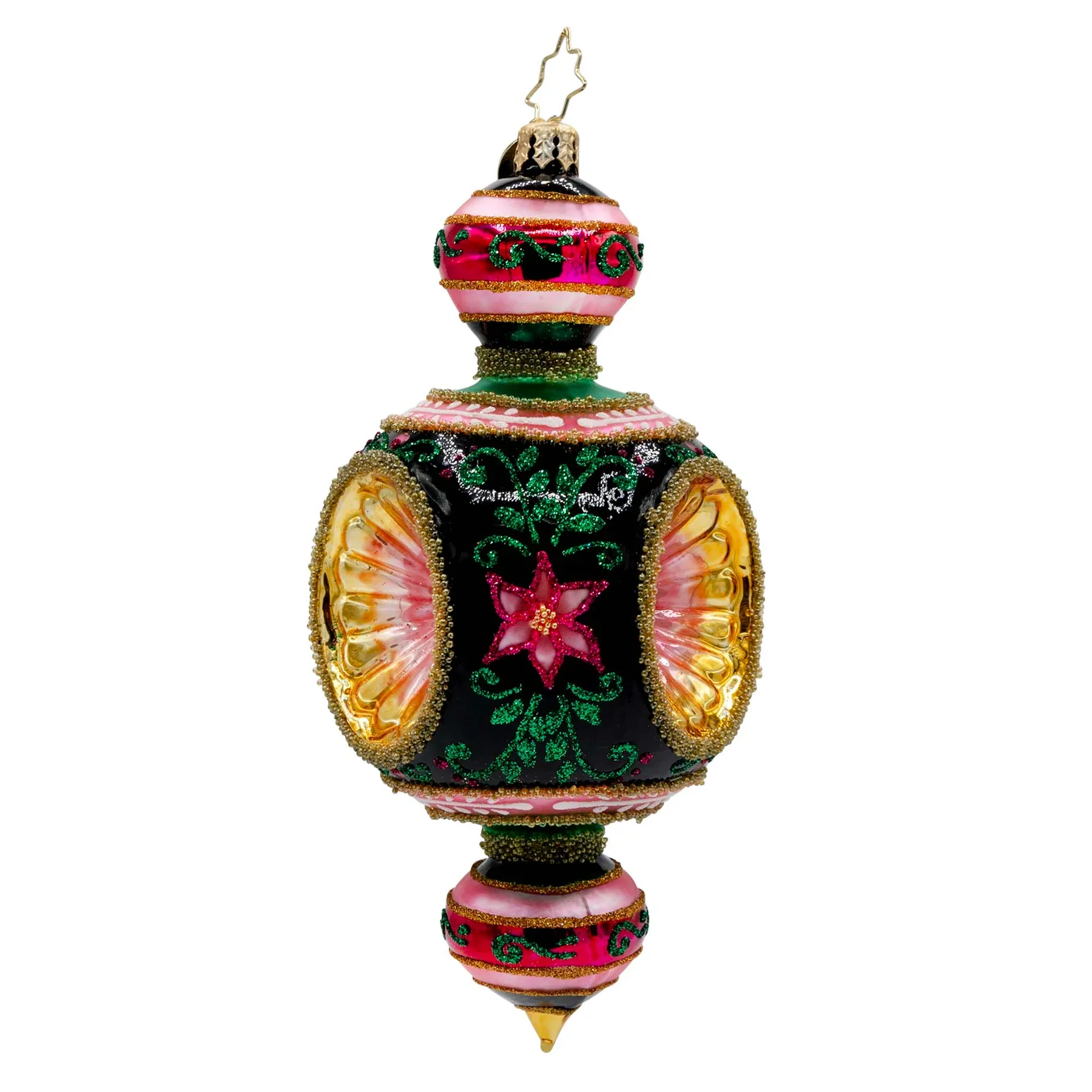 Gilded Midnight Bloom Glass Ornament, 6" - Image 3