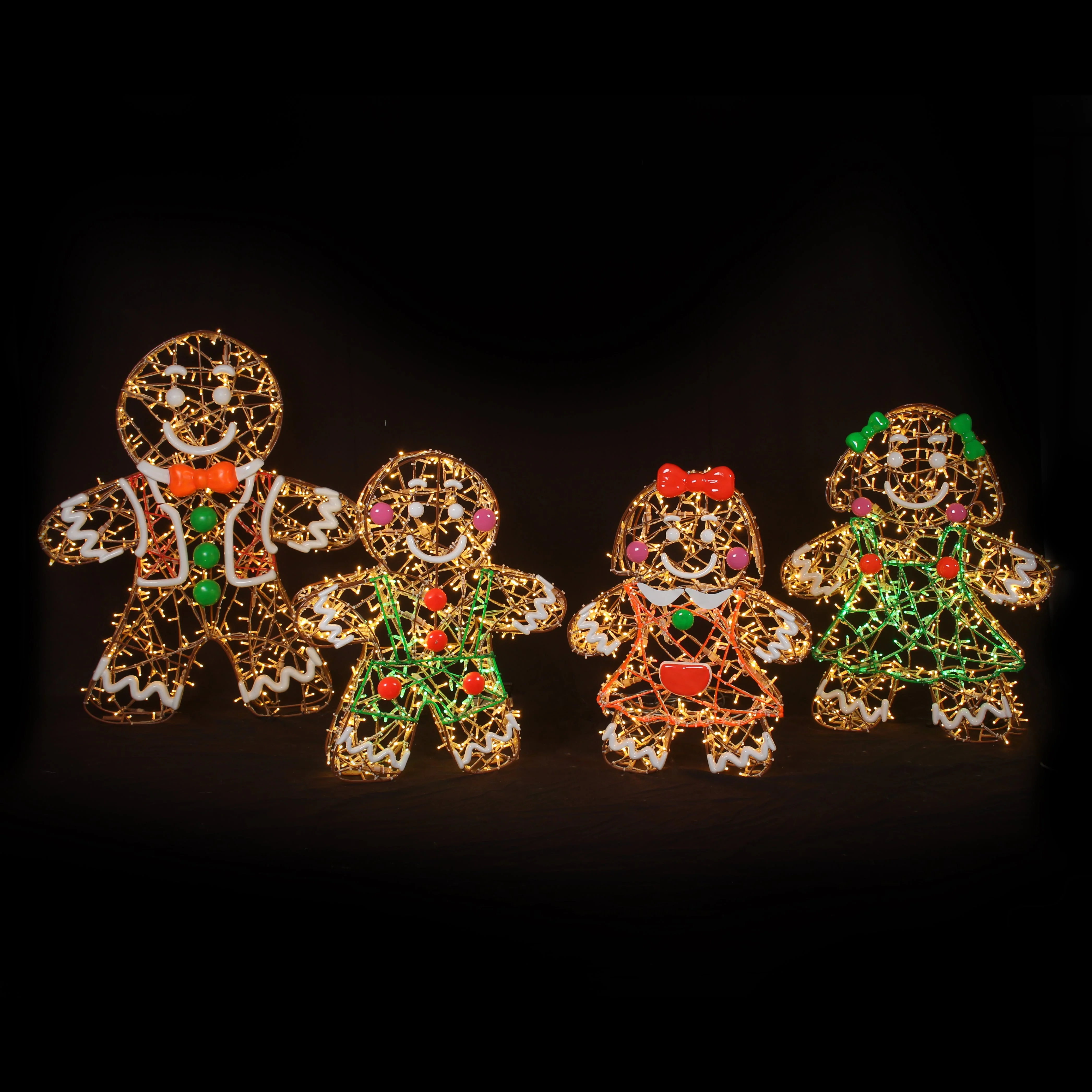 Large Hailey Gingerbread Figure, LED Lit w/Fiberglass, 39" - Image 2