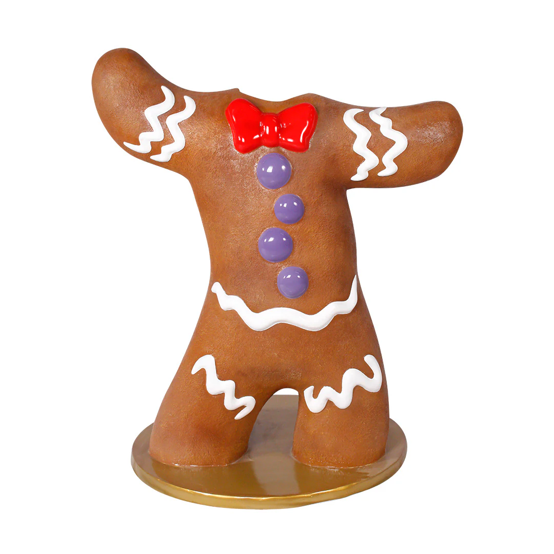 Large Fiberglass Gingerbreadman Photo Op Prop, 59"