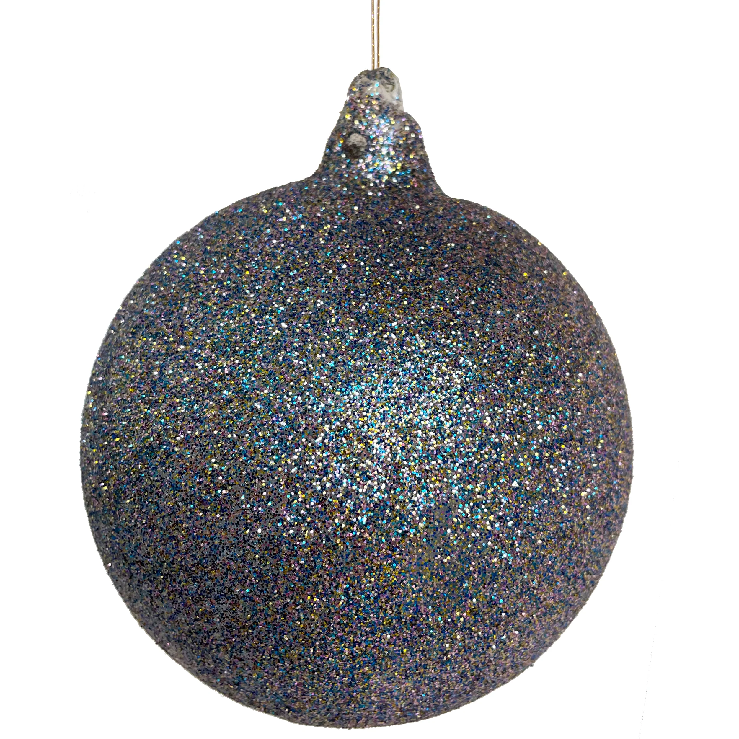 Glass Ball Blue-Purple Glitter Ornament, 5"