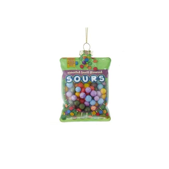 Glass Candy Bag Ornament, 4" (3 styles – sold individually) - Image 2