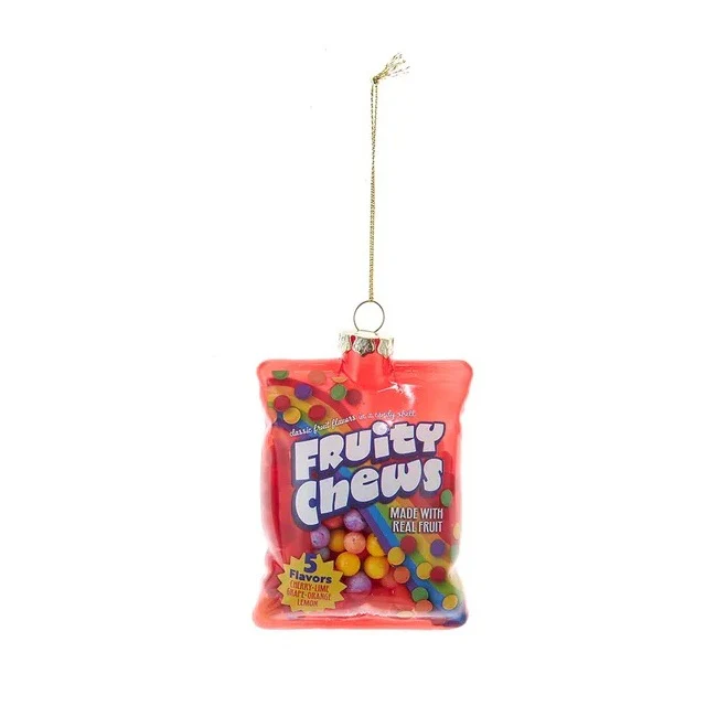 Glass Candy Bag Ornament, 4" (3 styles – sold individually) - Image 3