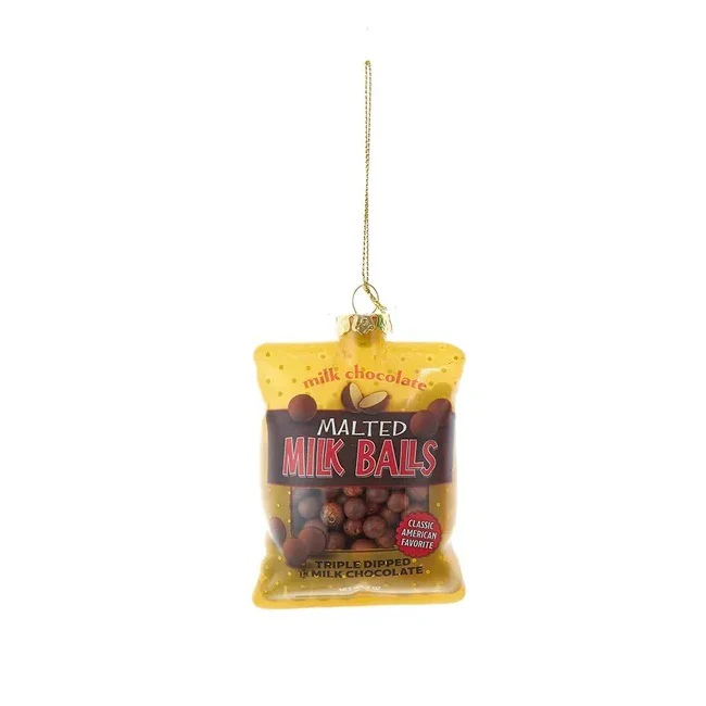 Glass Candy Bag Ornament, 4" (3 styles – sold individually) - Image 4