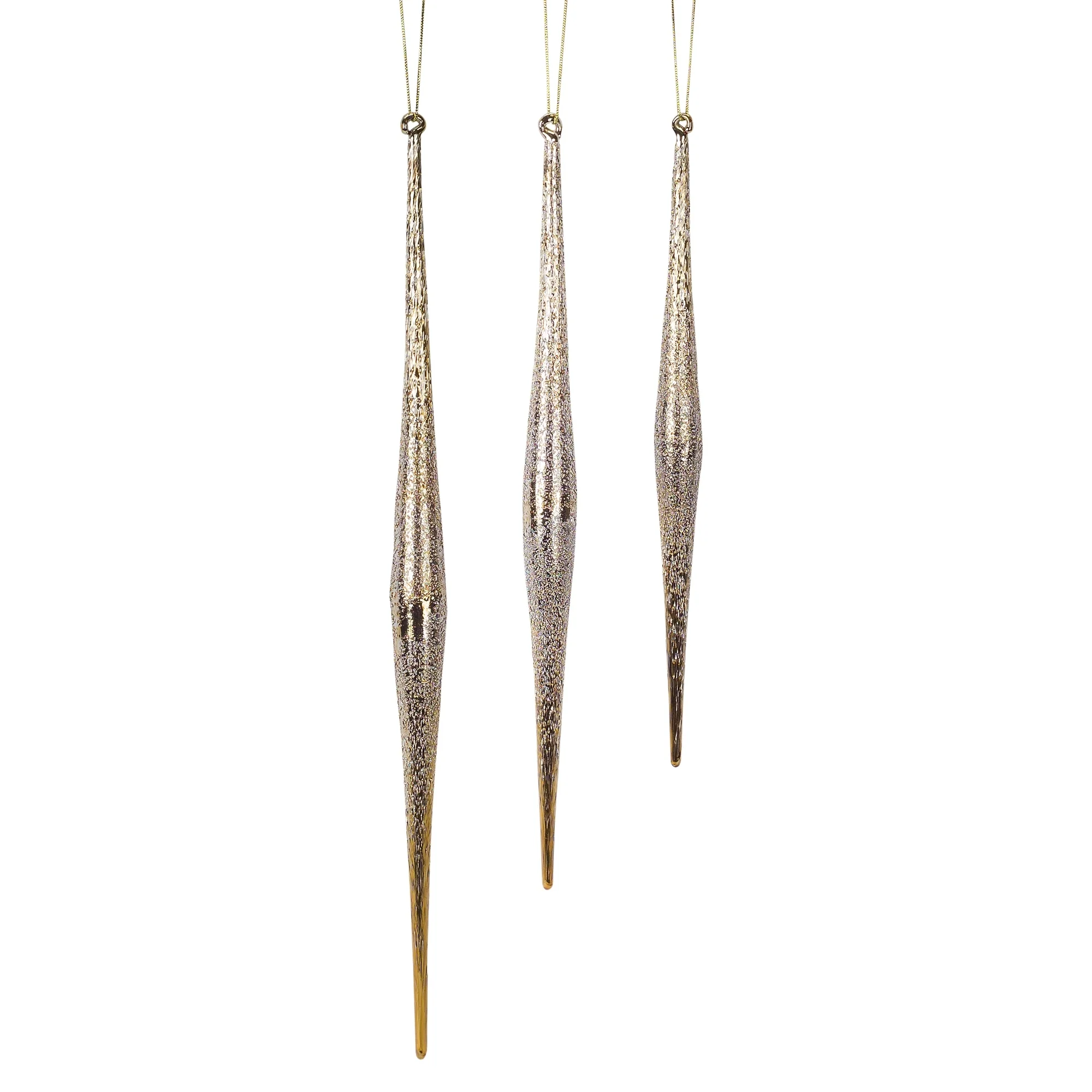 Glass Icicle Ornament (Set of 3), 9.75" - 13.25"