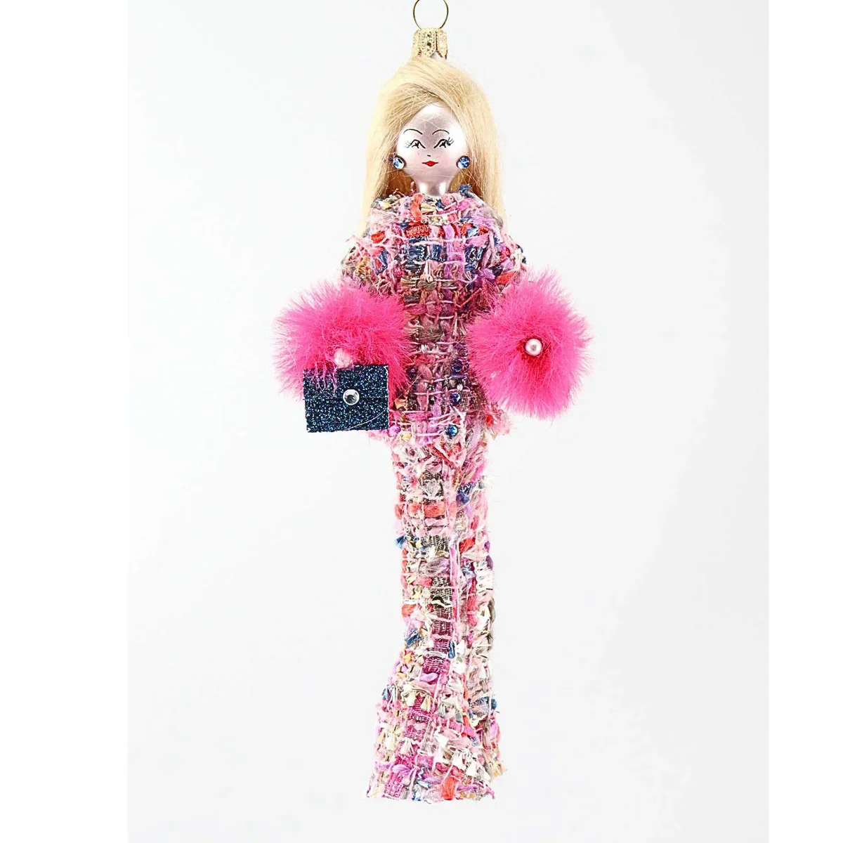 Glass Lady w/Chanel Dress Ornament