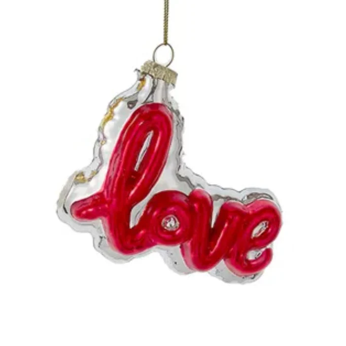 Glass "Love" Word Balloon Ornaments (5 Styles – Sold individually) - Image 6