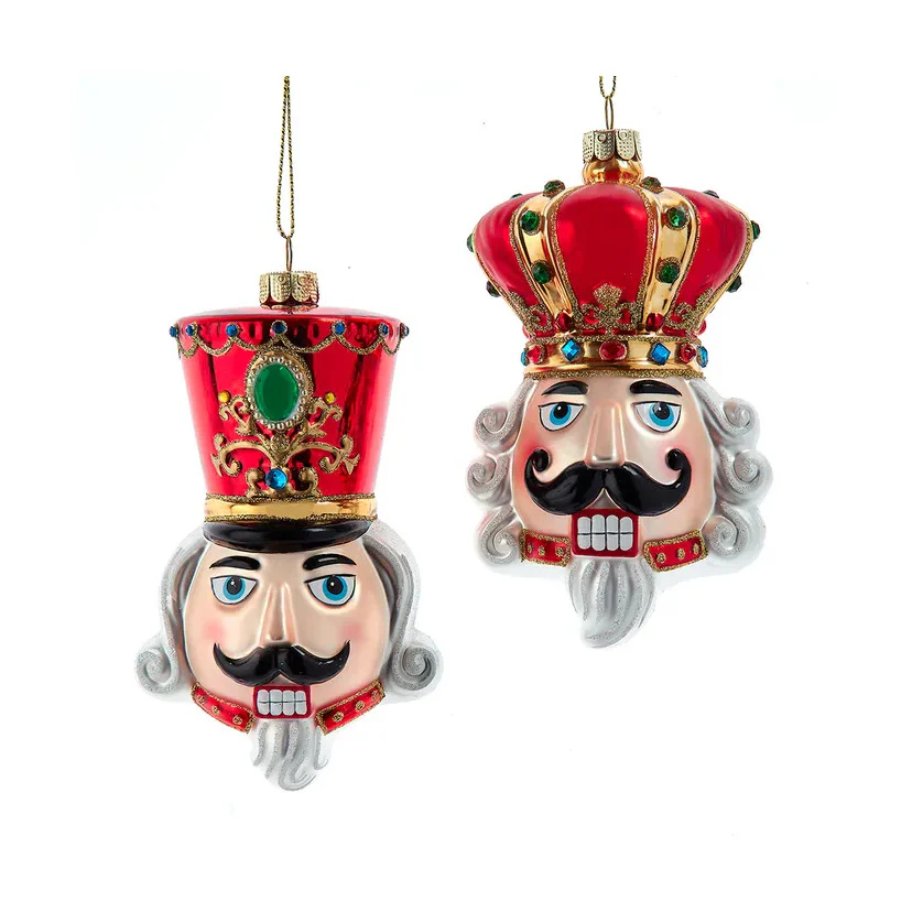 Glass Nutcracker & King Head Ornaments (2 Styles – Sold individually) - Image 2