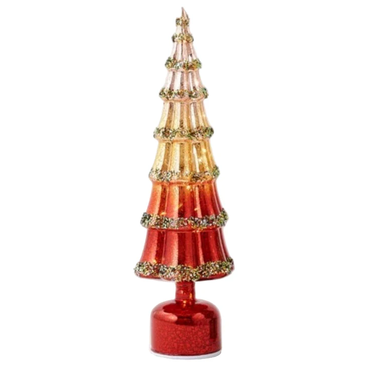 Glass Revolving Tree w/LED Lights, 17.5" (2 styles - sold individually) - Image 2