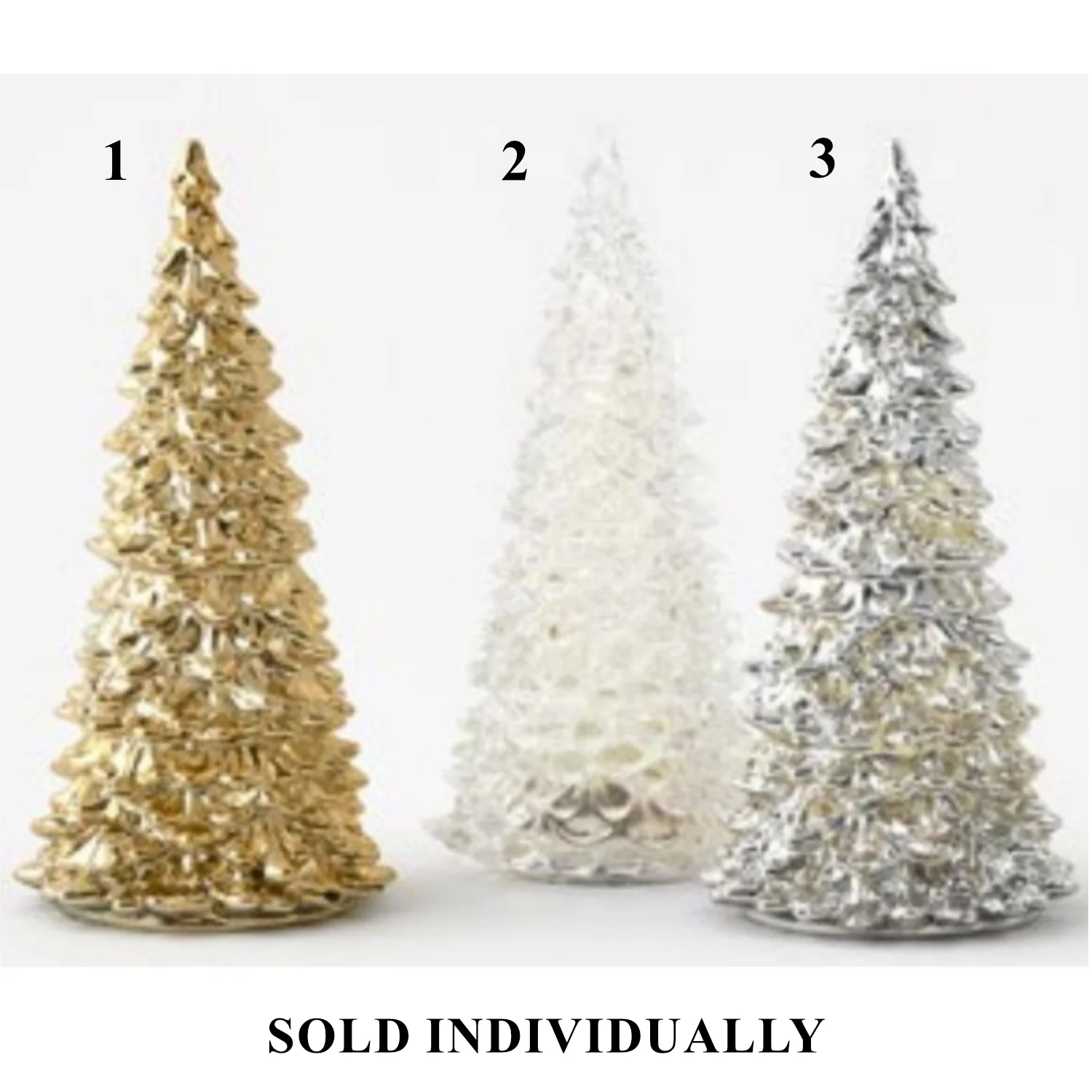 Glass Tree Figurine w/LED Lights, 8.5" (3 styles - sold individually)