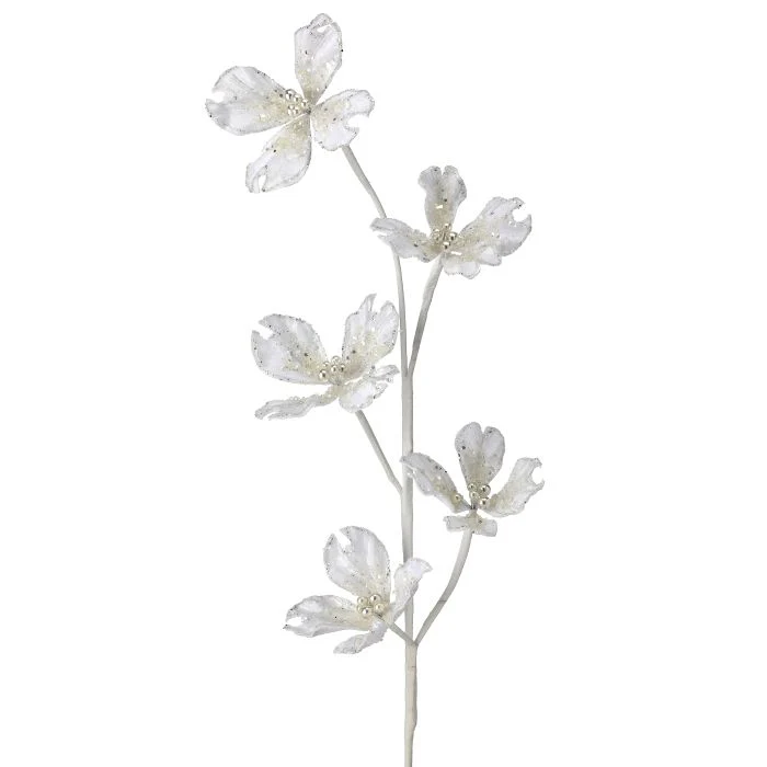 Glitter Dogwood Spray, 36" (White)