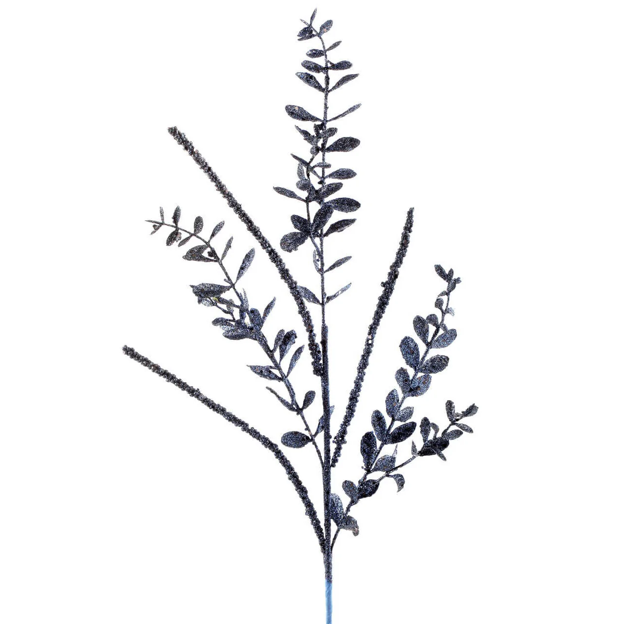 Glitter/Sequin Boxwood Berry Stick Spray, 29" (Midnight Blue)