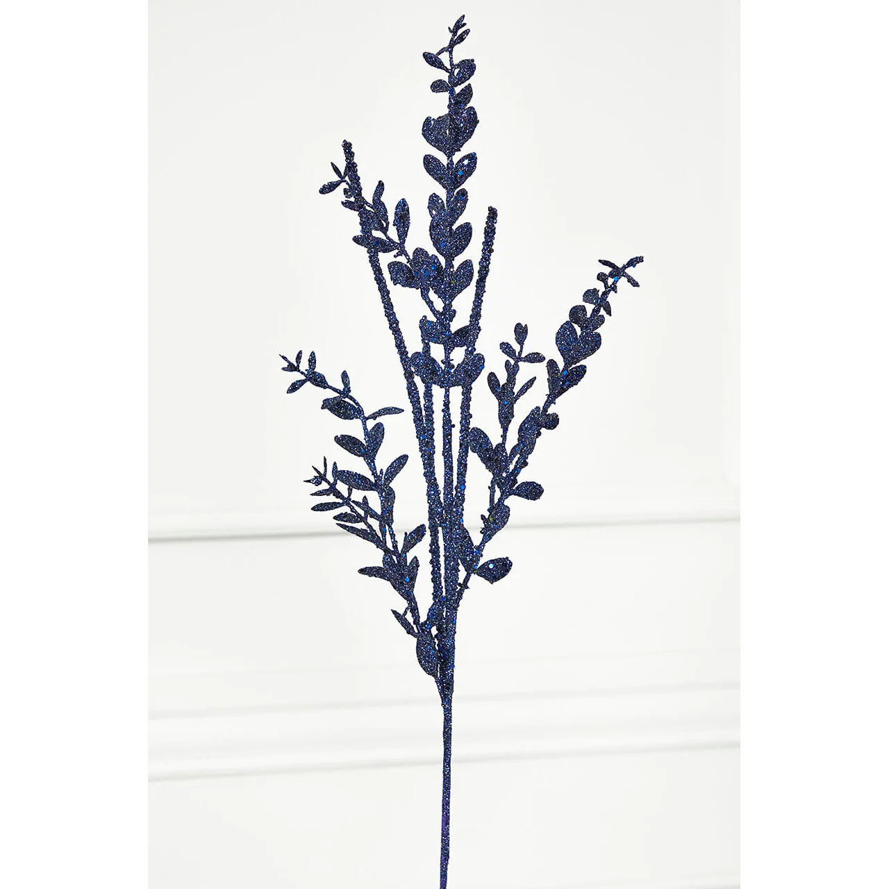 Glitter/Sequin Boxwood Berry Stick Spray, 29" (Midnight Blue) - Image 3