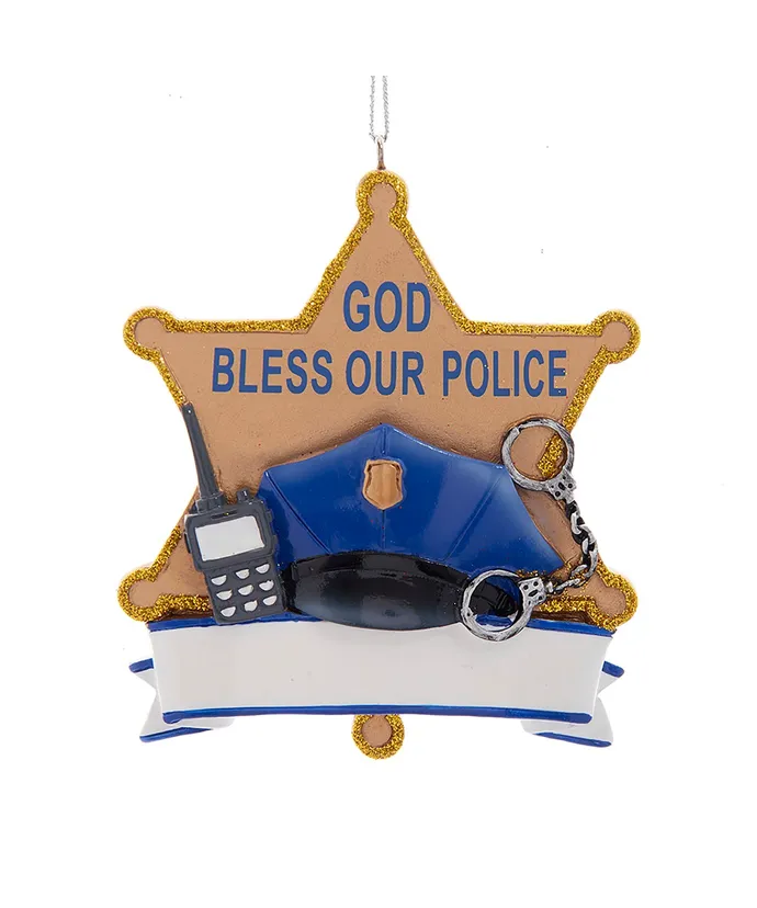 "God Bless Our Police Department" Ornament For Personalization