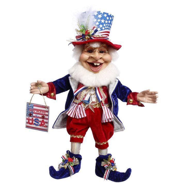"God Bless the USA" Medium Elf Figurine, 19.5"