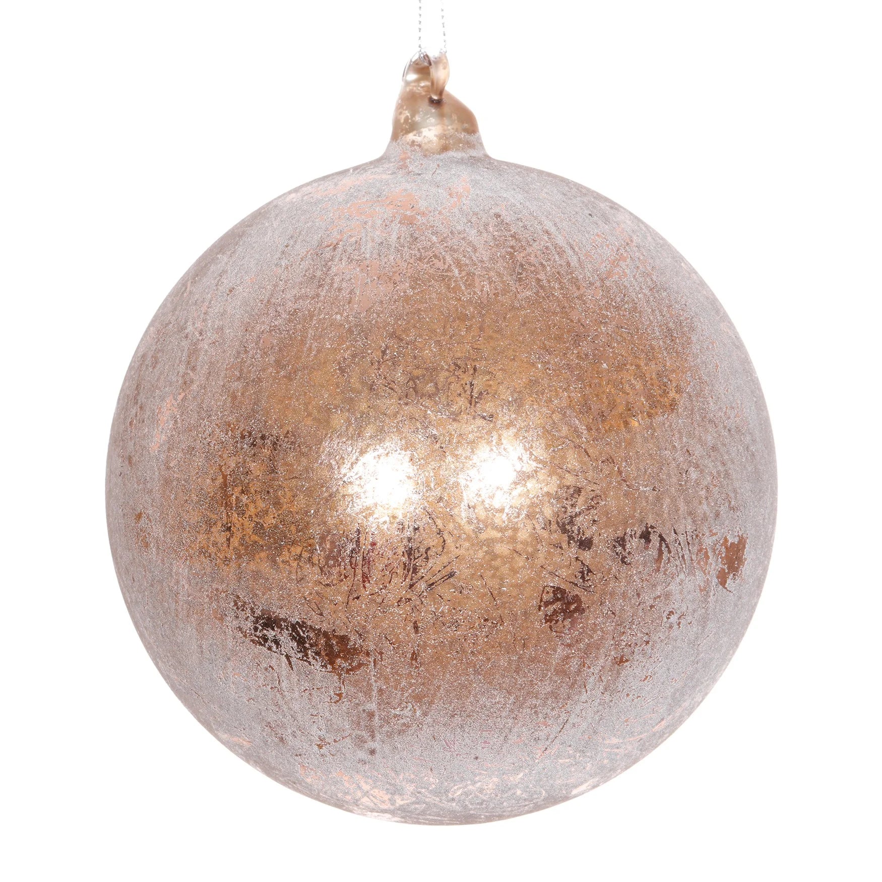 Gold & Bronze Filigree Leaf Ball Ornament, 6" (150mm)