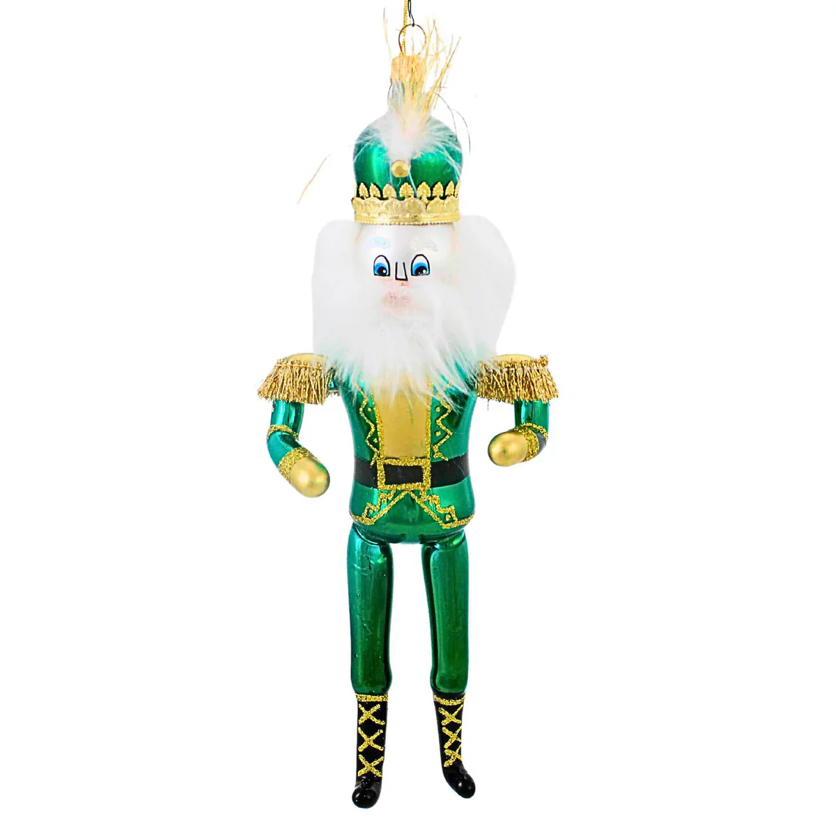 Grande Green Nutcracker Glass Ornament, 9" - Image 4