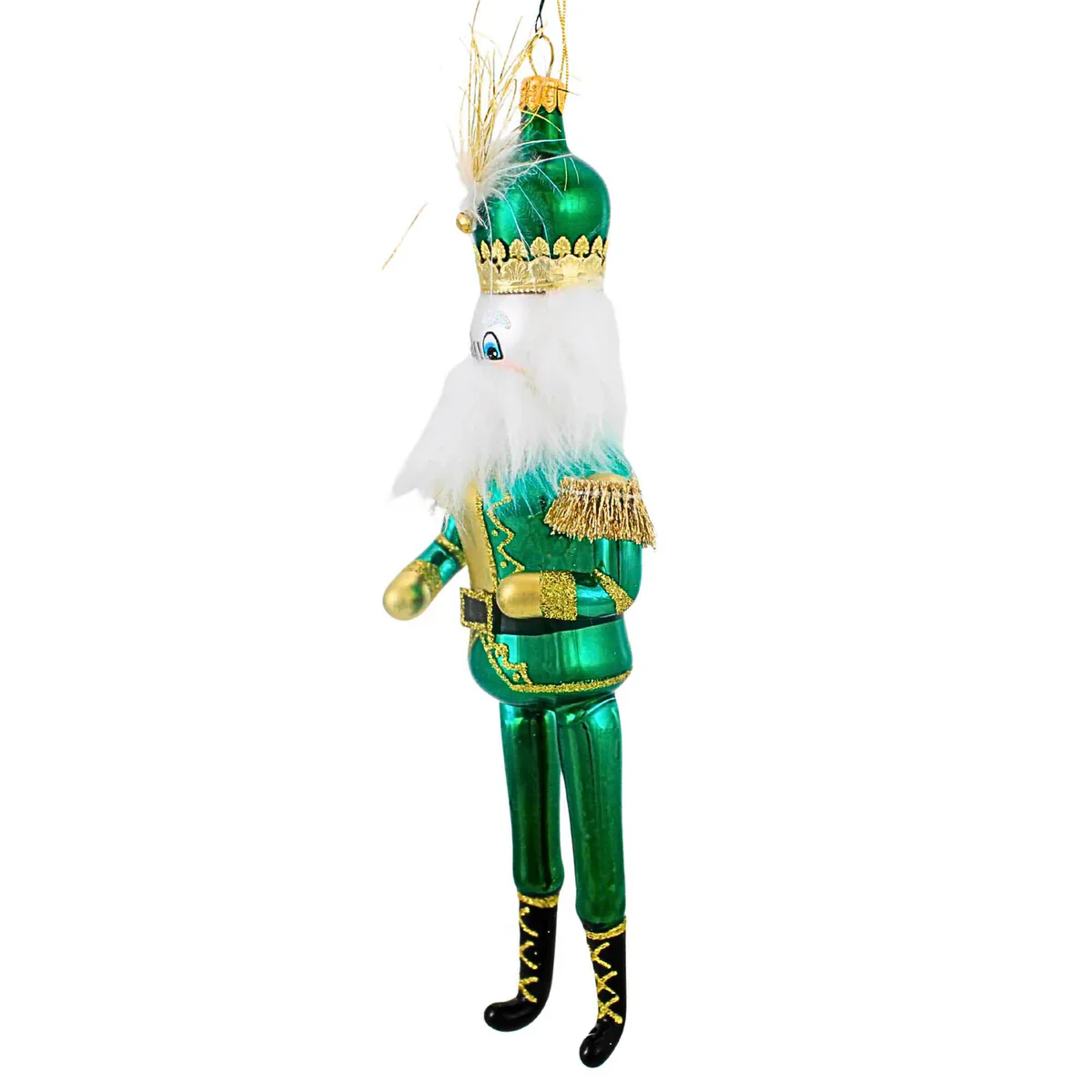 Grande Green Nutcracker Glass Ornament, 9" - Image 5