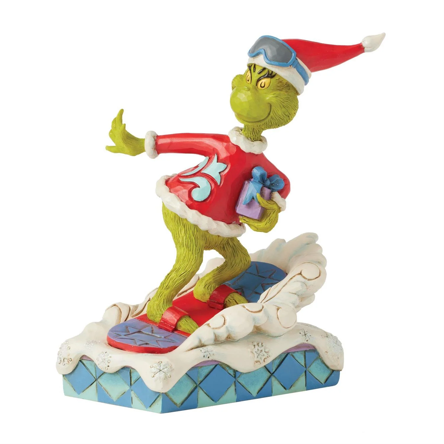 Grinch Snowboarding Figurine - Image 3